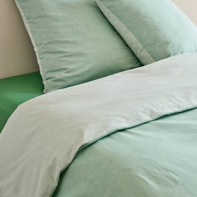Lot housse de couette et taie d'oreiller, 100% coton bio GOTS MONOPRIX