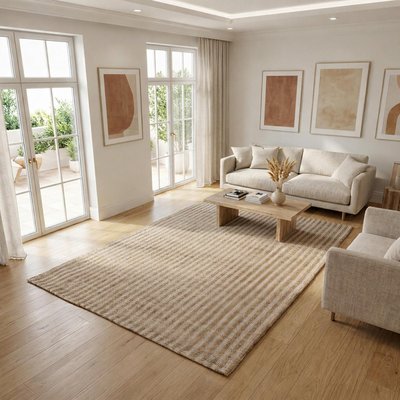 Tapis jute fait main motif faux uni VERTYJUTE UN AMOUR DE TAPIS