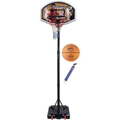Panier de basket avec socle à lester + Ballon et pompe HUDORA