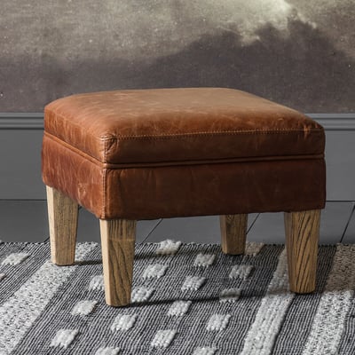 Derby Vintage Leather Brown Stool ÉDITÉ