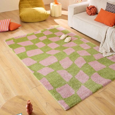 Tapis de salon vintage 70’s damier GROOVY NAZAR RUGS