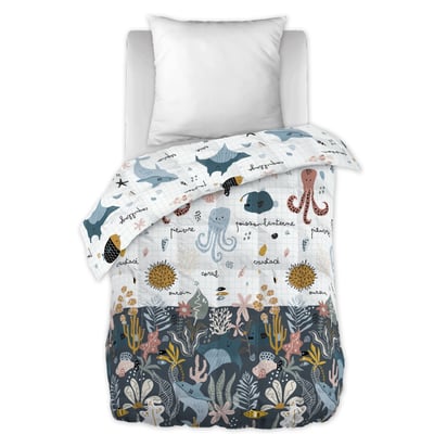 Couette coton imprimee Octopia le poulpe EDEN