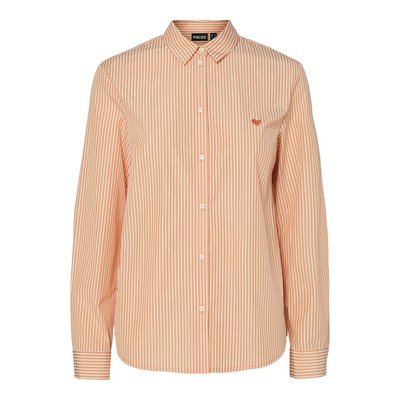 Camisa bordada, riscas finas PIECES
