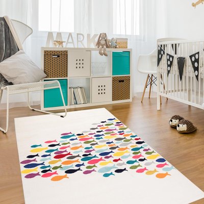 Tapis enfant tissé motif animaux FISHES UN AMOUR DE TAPIS