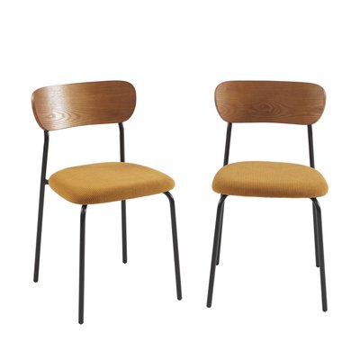 Lot de 2 chaises en velours côtelé et métal - Nalon DRAWER