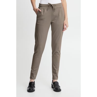 Pantalon coupe slim, taille élastiquée ICHI