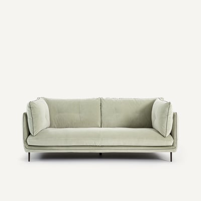 Canapé compact en velours stonewashed, BOTERO AM.PM