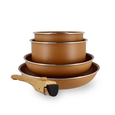 Batterie de cuisine 5 pièces en aluminium recyclé, COLORAMA MENASTYL