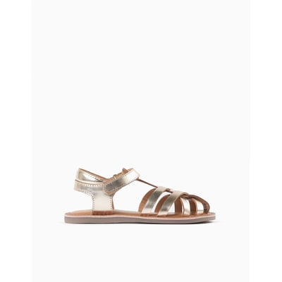 Sandales en cuir fermées avec lanières croisées ZIPPY