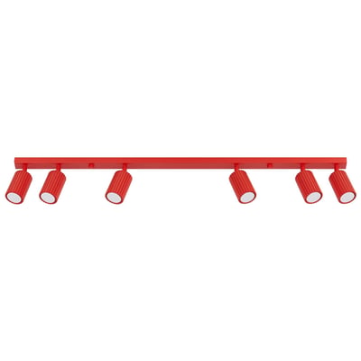 Plafonnier Aluminium Rouge GU10 6 Karbon EDEN