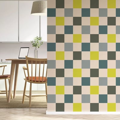 Papier peint damier coloré HEXOA