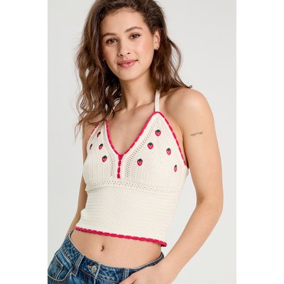 Crop top tricot brodé CACHE CACHE