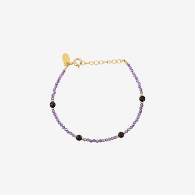 Bracelet indie amante amethyste/onyx CAROLINE NAJMAN
