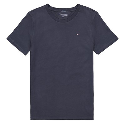 Organic Cotton T-Shirt with Crew Neck, 12-16 Years TOMMY HILFIGER