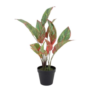 Plante artificielle feuilles rouge 52cm ORNAMI