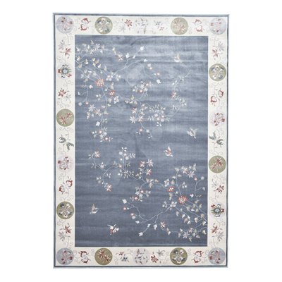 Tapis tissé avec bordure et motif floral avec effet brillant - Cherina GINO FALCONE