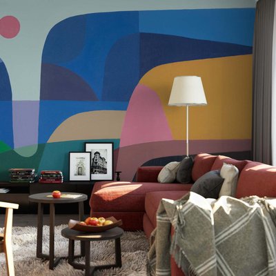 Papier peint panoramique et moderne avec motifs abstraits - 170x260 cm (l x h) LA TOUCHE ORIGINALE