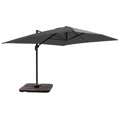 Parasol déporté 4x3m et 4 dalles à remplir aluminium, CASERTA OVIALA