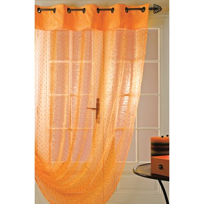 Voilage en organza à motifs petits carrés et parement haut uni HOME MAISON