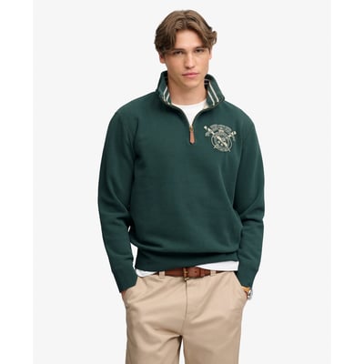 Sweat Gothic Varsity Half Zip Coupe Décontractée SUPERDRY