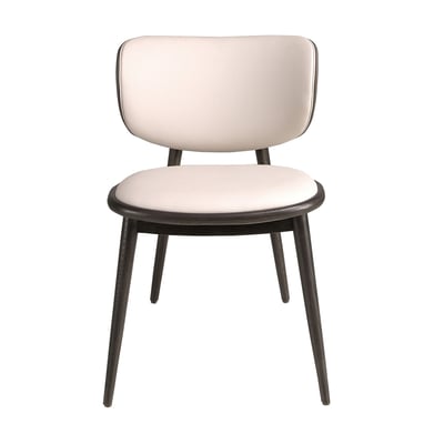 Chaise en similicuir crème et gris foncé ANGEL CERDA