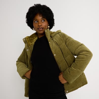 Doudoune Mi-Longue Femme Grain De Malice – Matelassée Capuche Amovible, 100 % Recyclé