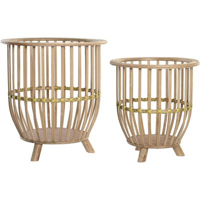 Support de plante en bambou naturel style urbain couleur bois RECOLLECTION