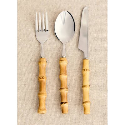 Set de couverts 3 pièces manche bambou MANGO HOME