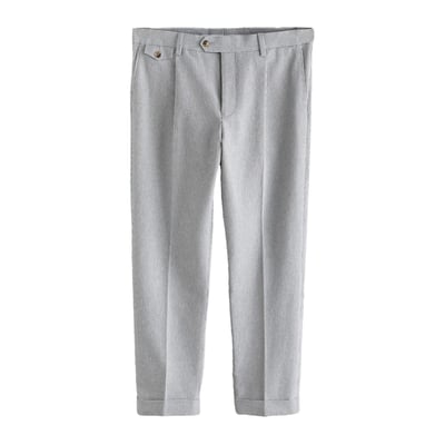 Pantalon de costume ajusté rayé en seersucker signature NEXT