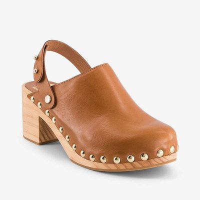 Sabot en cuir lisse à talons BENSIMON