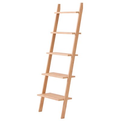 Etagère échelle 5 niveaux, bois et rotin, SMOGEN NORDLYS
