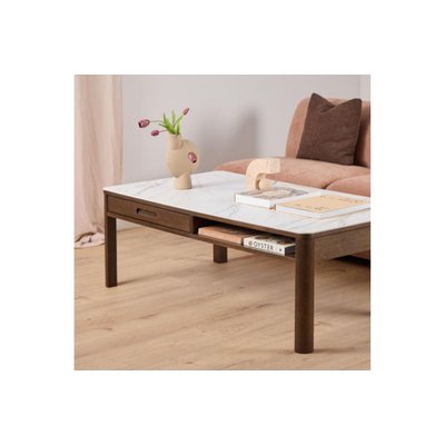 Table basse rectangulaire en céramique et chêne fumé L130 - SIMONE HELLIN, DEPUIS 1862
