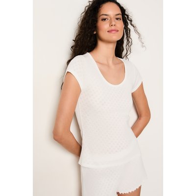 T-shirt de pyjama manches courtes en coton en pointelle POLLIN ETAM