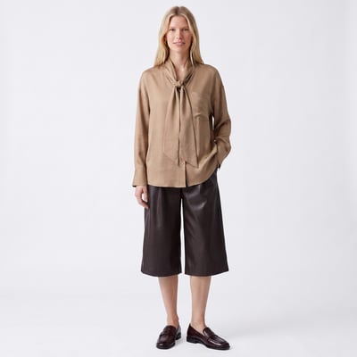 Chemise col lavallière à nouer, manches longues et coupe fluide VALONA ARTLOVE