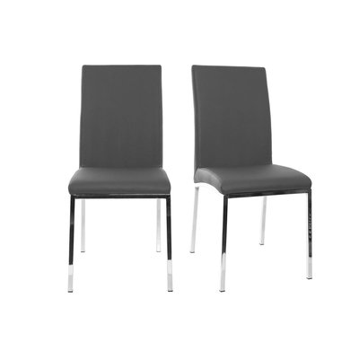 Chaises design noires et métal acier chromé (lot de 2) SIMEA MILIBOO