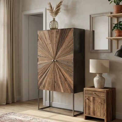 Armoire bar en bois et pieds métal - SHINE HELLIN, DEPUIS 1862