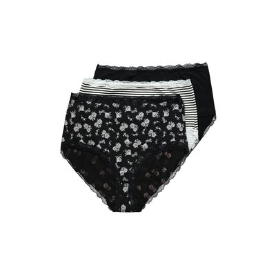 Culottes maxi, lot de 3, liseré en dentelle ULLA POPKEN