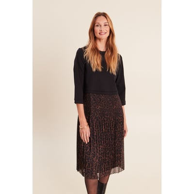 Robe bi-matière évasée col rond BREAL