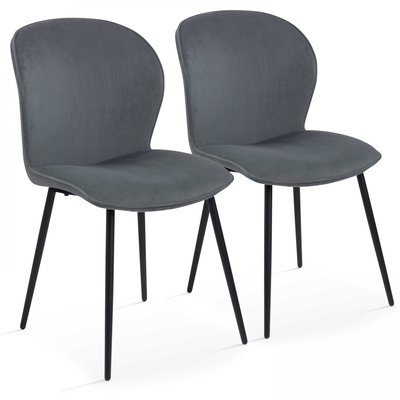 Lot de 2 chaises en velours côtelé, SELINA OVIALA