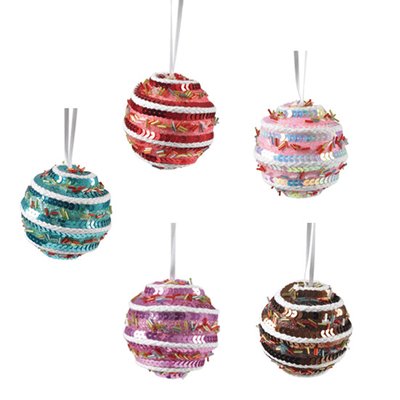 5 boules de noel a paillettes DOUCEUR D'INTÉRIEUR