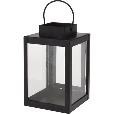 Lanterne en métal noir et verre 10x10x16cm WADIGA