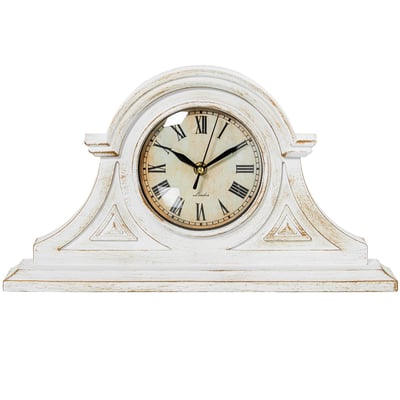 Horloge à poser blanche et dorée 38x21.5x6cm WADIGA
