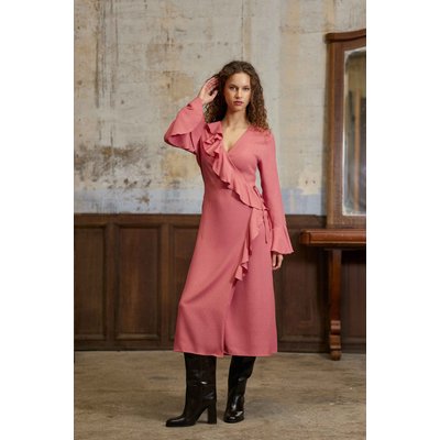 Robe midi portefeuille  uni ROSAE LA PETITE ETOILE