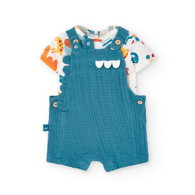Ensemble t-shirt imprimé et salopette courte BOBOLI