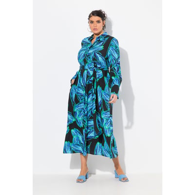 Robe maxi coupe évasée, col chemise ULLA POPKEN