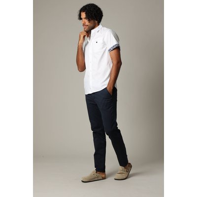 Chemise en coton à manches courtes avec poche passepoilée et matière contrastée MAYORCA DEELUXE