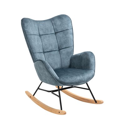 Fauteuil à bascule rocking chair scandinave en velours,KELAN MEUBLES COSY