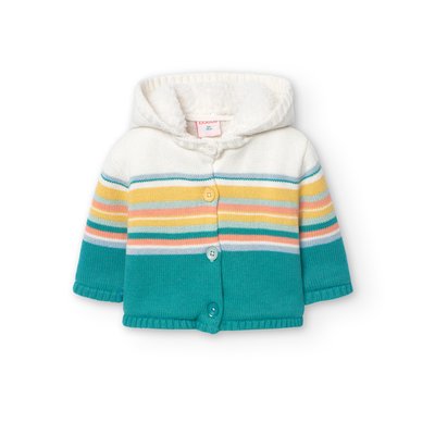 Veste tricotée avec capuche et fermeture BOBOLI