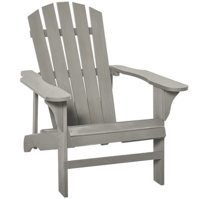 Chaise Adirondack Bois Gris OUTSUNNY