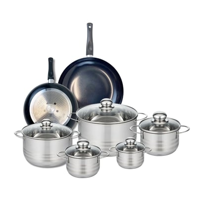 2 poêles 24/28cm + 5 faitouts 12/14/16/20/24cm PRIMA BRILLANT ELO